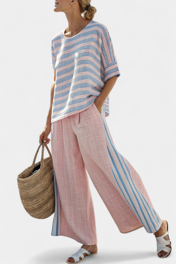 Cécile | Ensemble de tissu en bambou Daisy en couleur rose