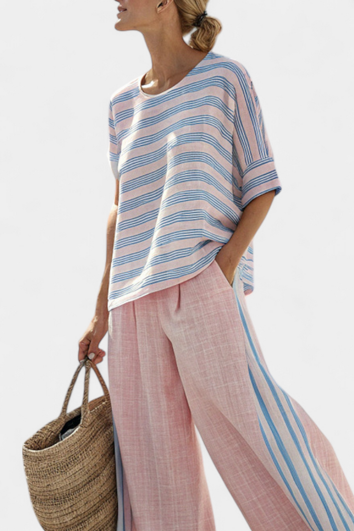 Cécile | Ensemble de tissu en bambou Daisy en couleur rose
