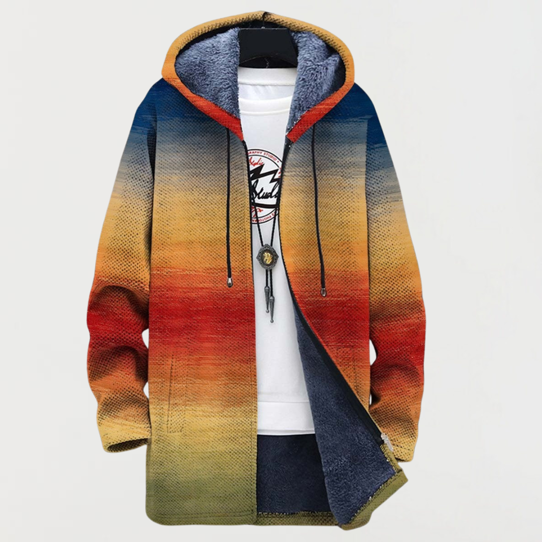 Joséphine | Manteau avec dégradé de couleurs de coucher de soleil