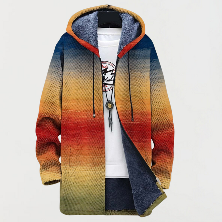 Joséphine | Manteau avec dégradé de couleurs de coucher de soleil
