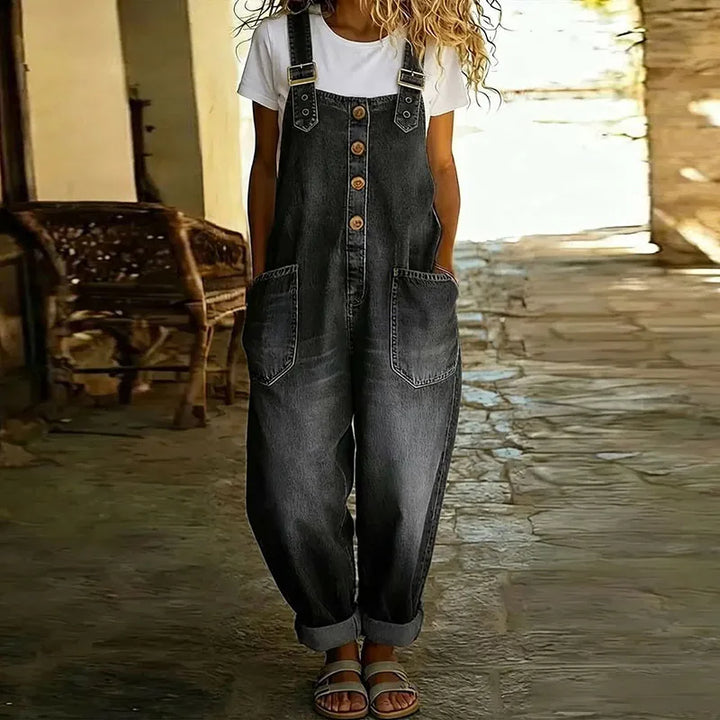 Maïwenn | Salopette vintage en coton doux effet denim