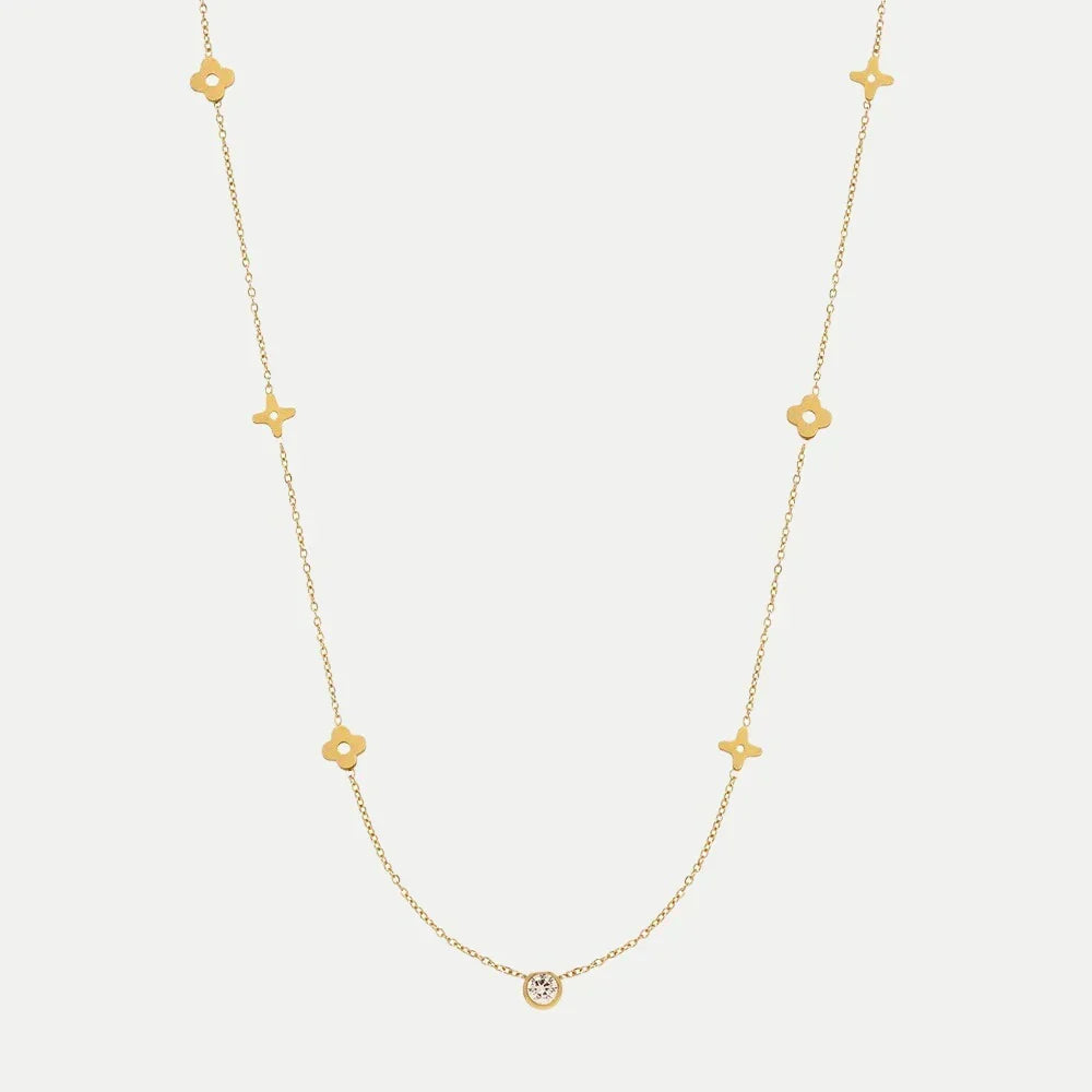 Karine – Collier doré avec accents colorés