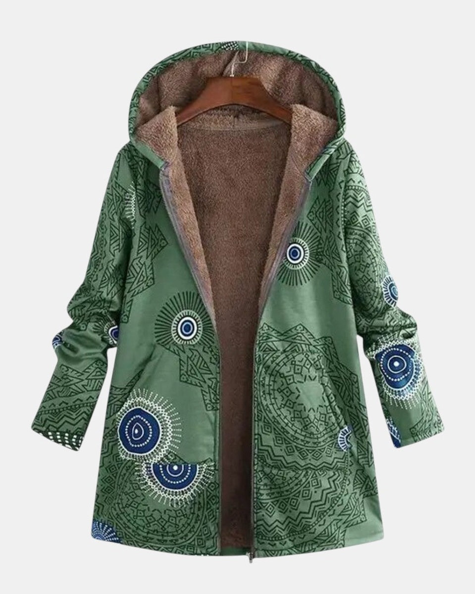 Élise | Veste sherpa avec motif tribal