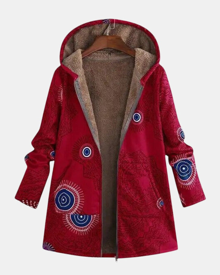 Élise | Veste sherpa avec motif tribal