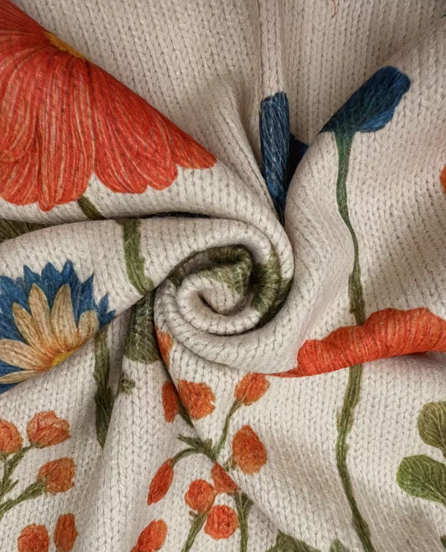 Renée - Cardigan zippé à fleurs sauvages
