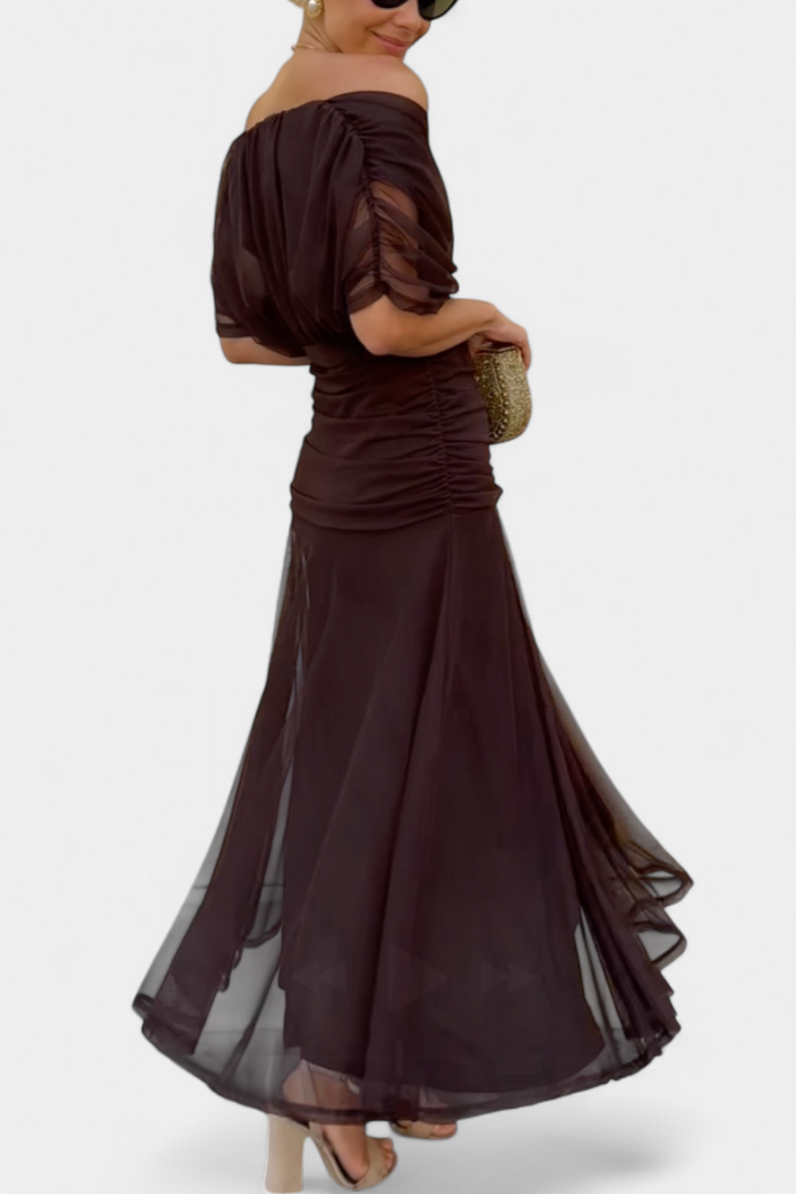 Magda - Robe longue fleurie avec décolleté en V