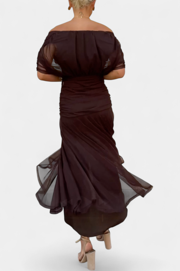 Magda - Robe longue fleurie avec décolleté en V