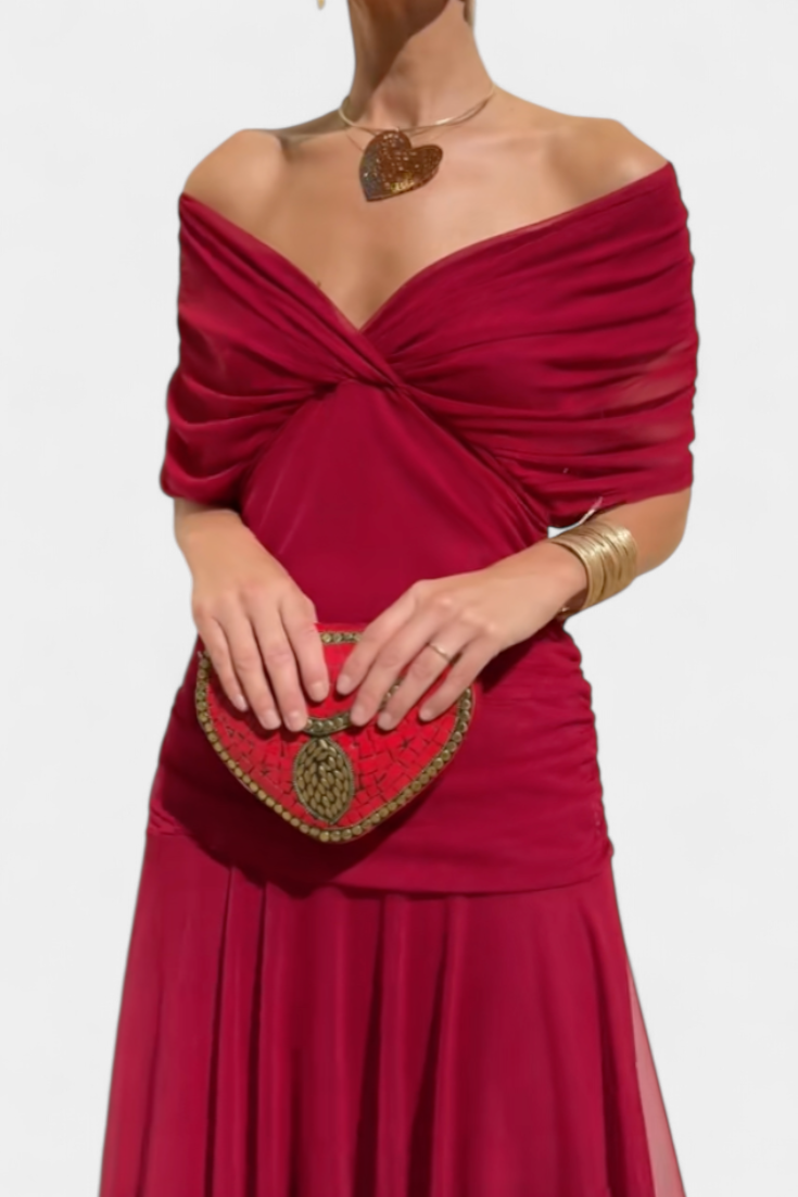 Magda - Robe longue fleurie avec décolleté en V