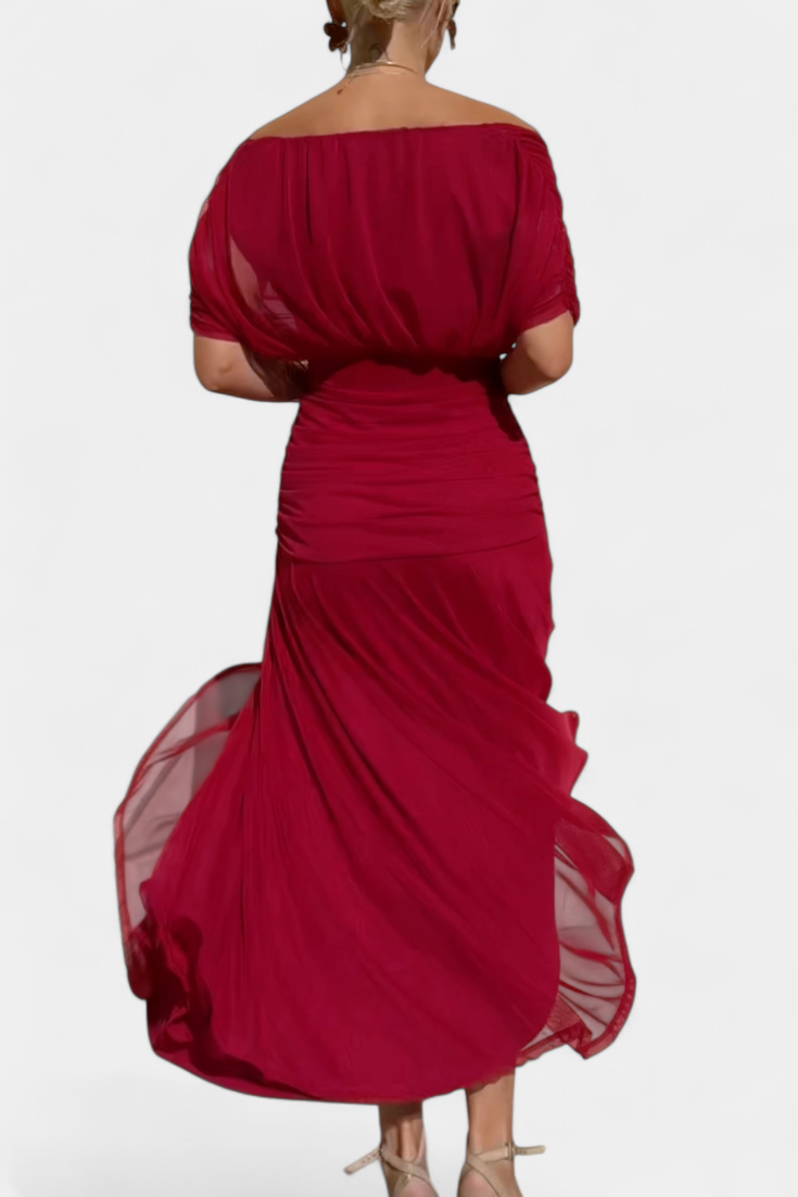 Magda - Robe longue fleurie avec décolleté en V