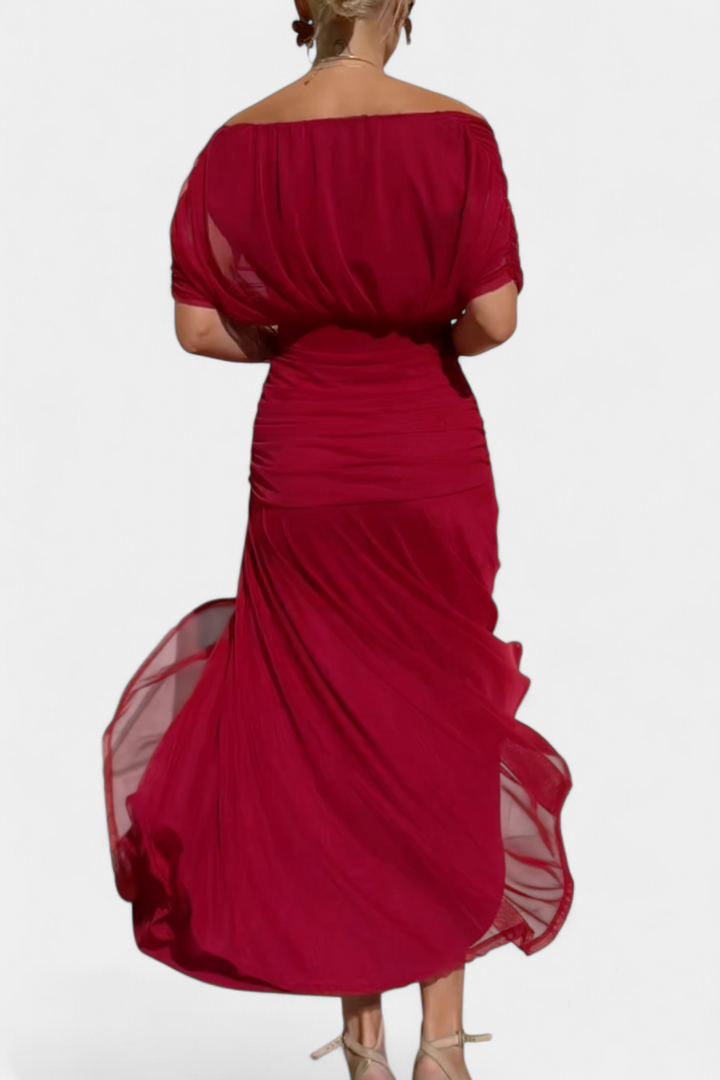 Magda - Robe longue fleurie avec décolleté en V
