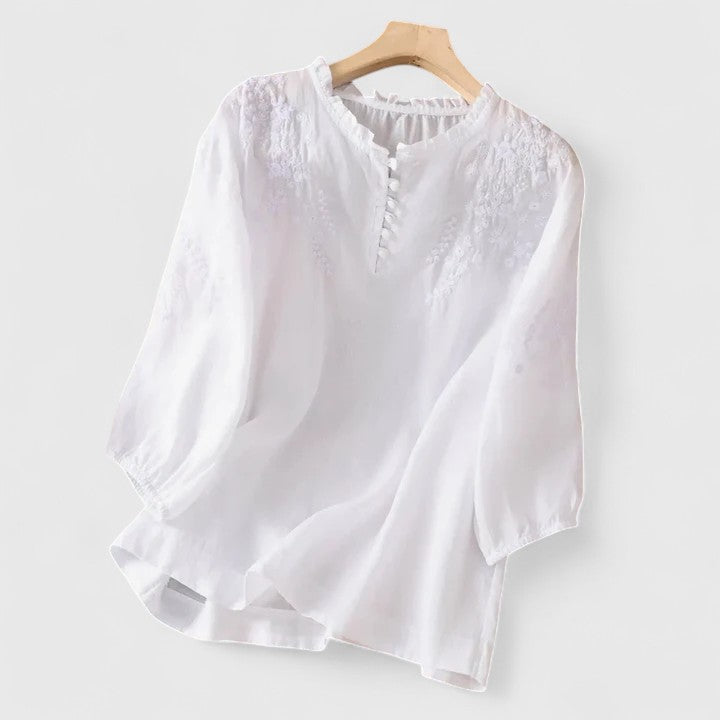 Élise | Blouse Élégante à Boutons
