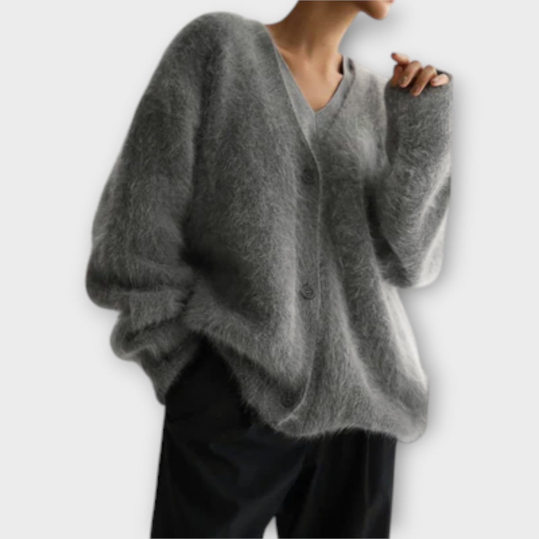 Sophie - Cardigan en peluche élégant beige