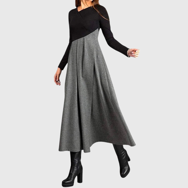 Jeanne | Robe Maxi Élégante à Manches Longues