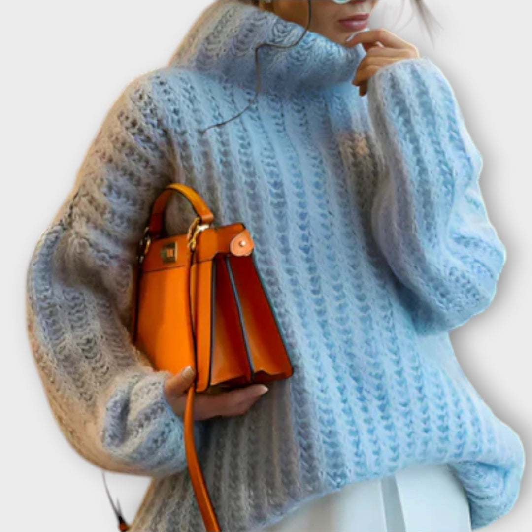 Inès - Pull à capuche blanc doux avec manches longues
