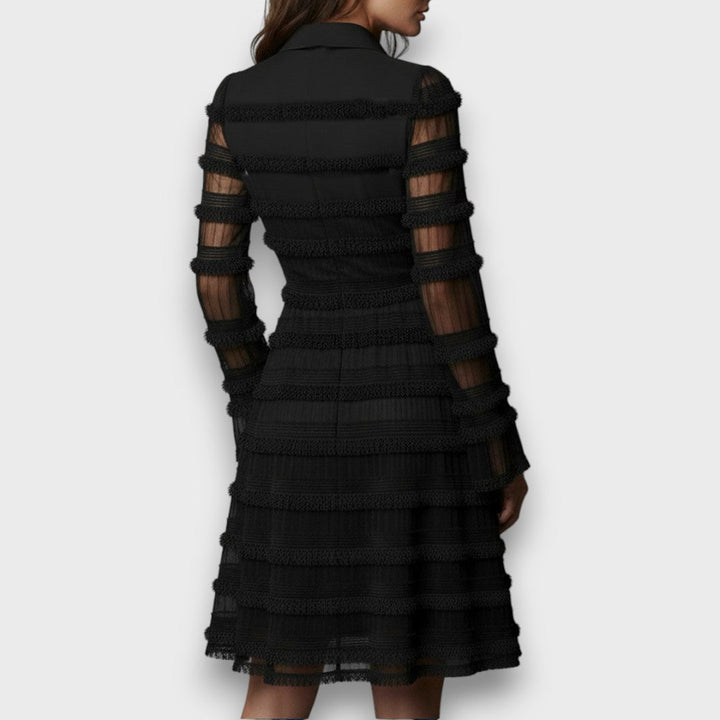 Paulina – Robe Midi Transparente avec Franges