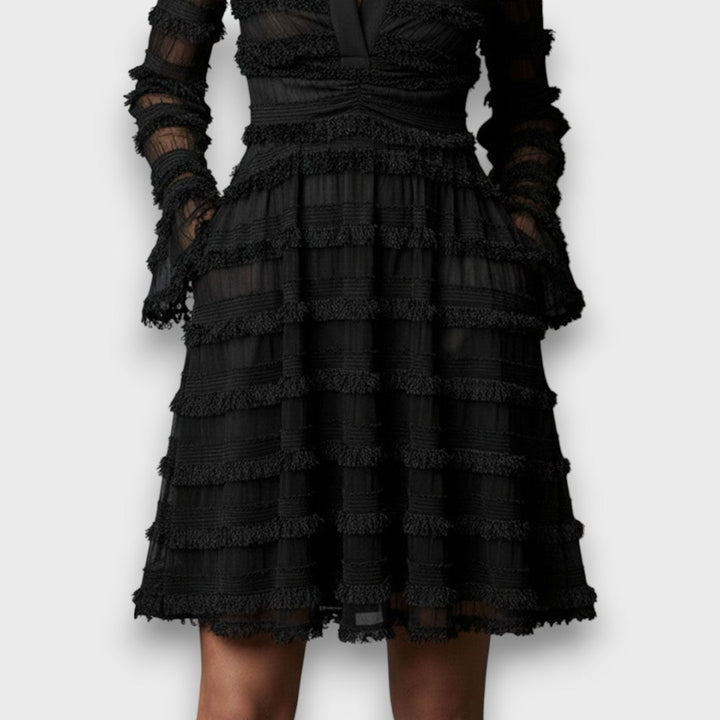 Paulina – Robe Midi Transparente avec Franges