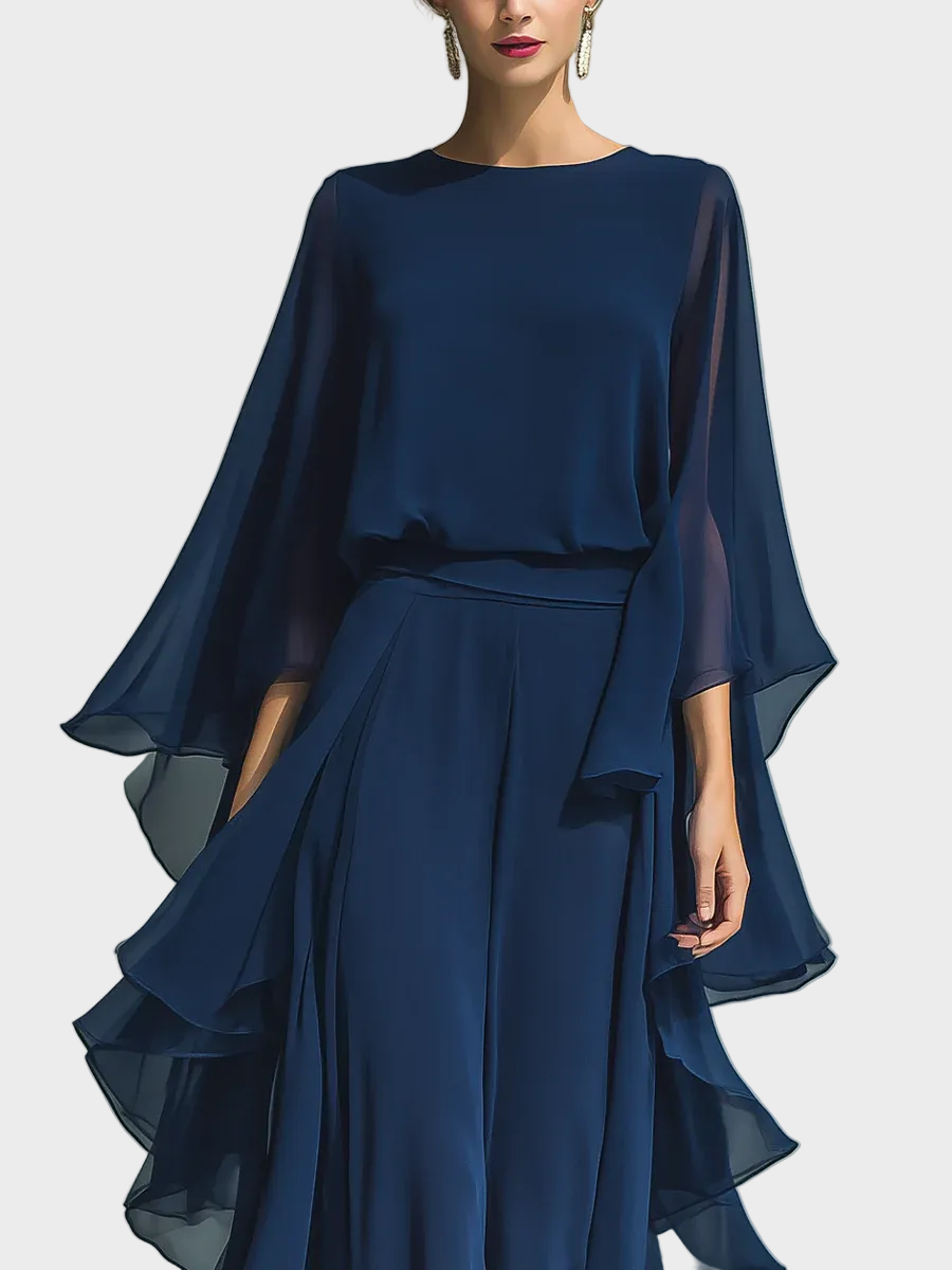 Sabrina - Ensemble Élégant en Chiffon avec Volants
