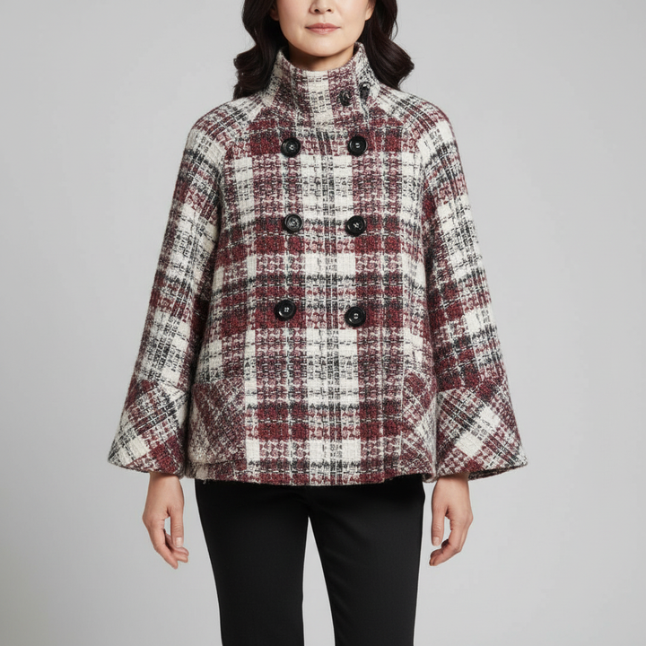 Beatrice | Veste Cape à Carreaux
