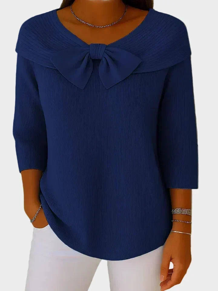 Valentine - Pull Doux et Élégant avec Nœud