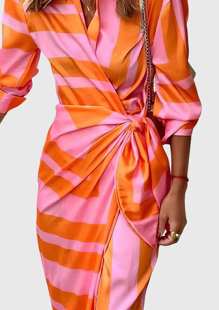 Everly | Robe Wrap Élégante avec Imprimé