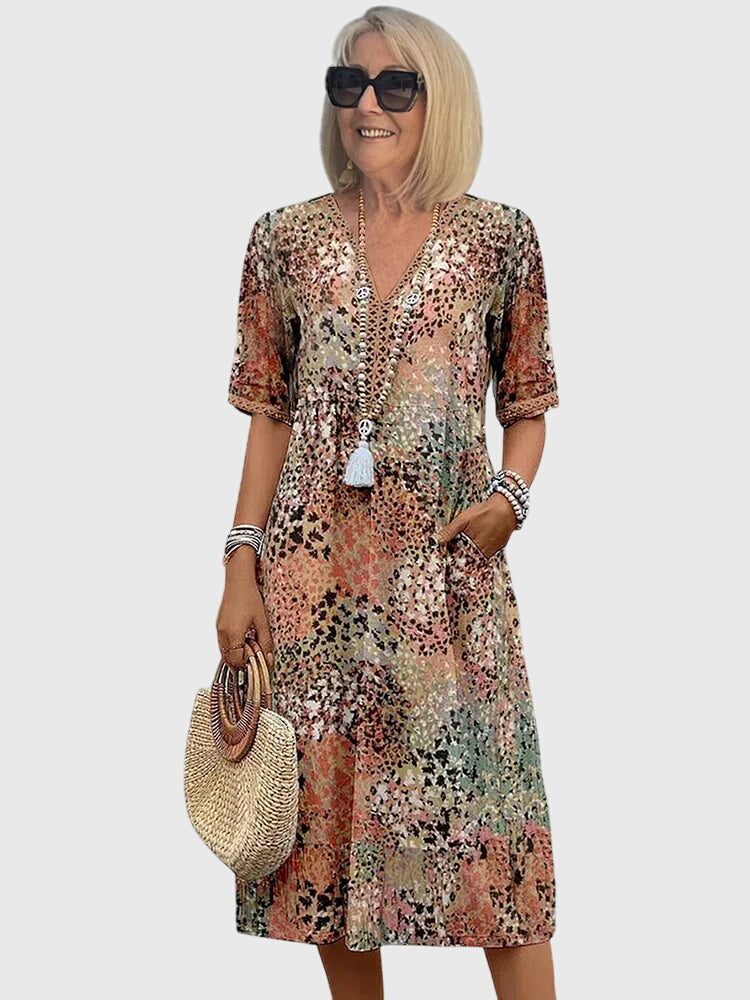 Bella | Robe Midi Florale Élégante