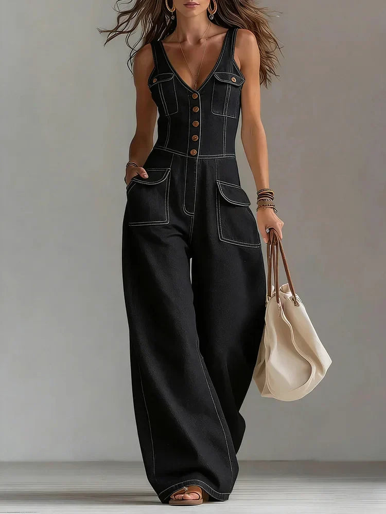 Octavie | Combinaison en denim ample