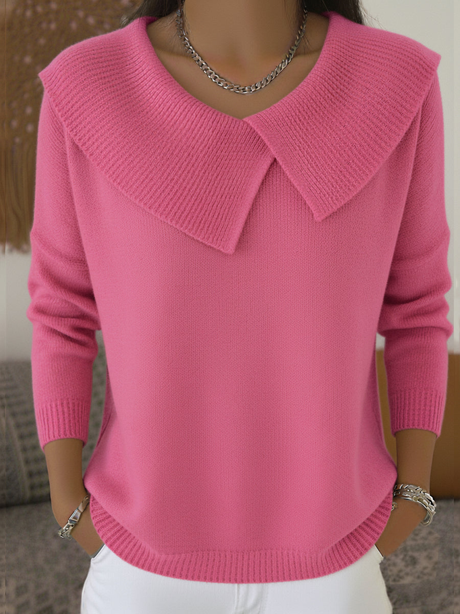 Caroline – Pull élégant en maille avec col distinctif