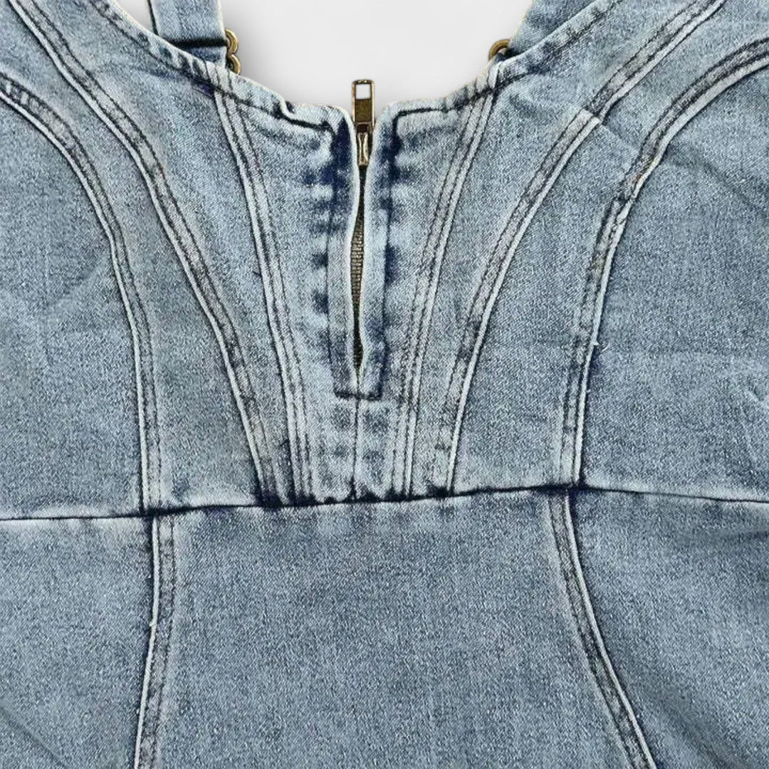 Anna - Robe en jean avec bretelles réglables