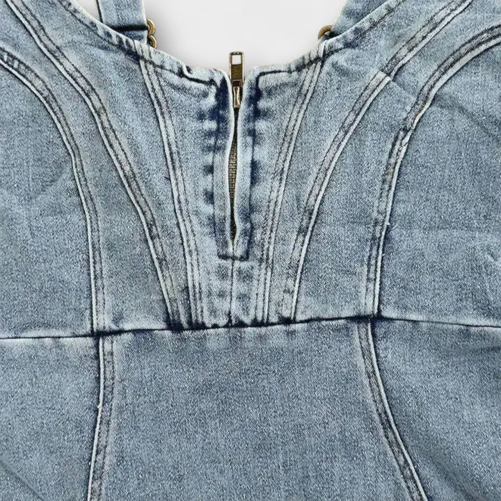 Anna - Robe en jean avec bretelles réglables
