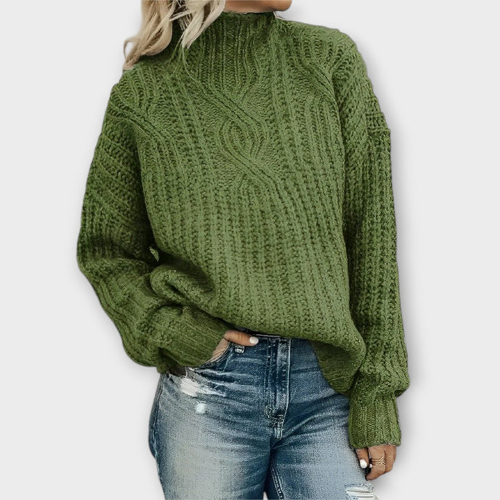 Hélène - Pull noir douillet avec motif en relief