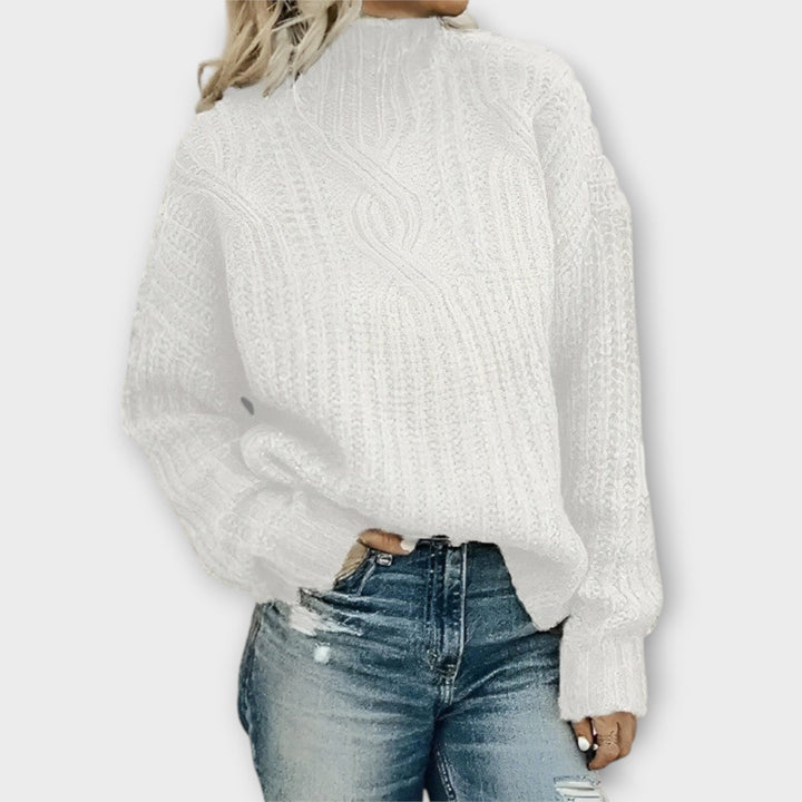 Hélène - Pull noir douillet avec motif en relief