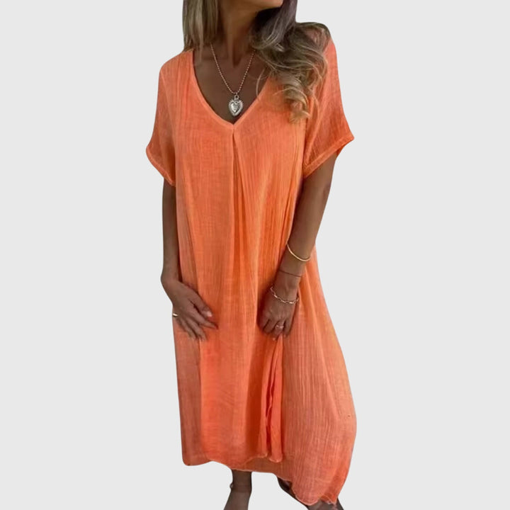 Fiona | Robe V-Décolleté Légère et Élégante