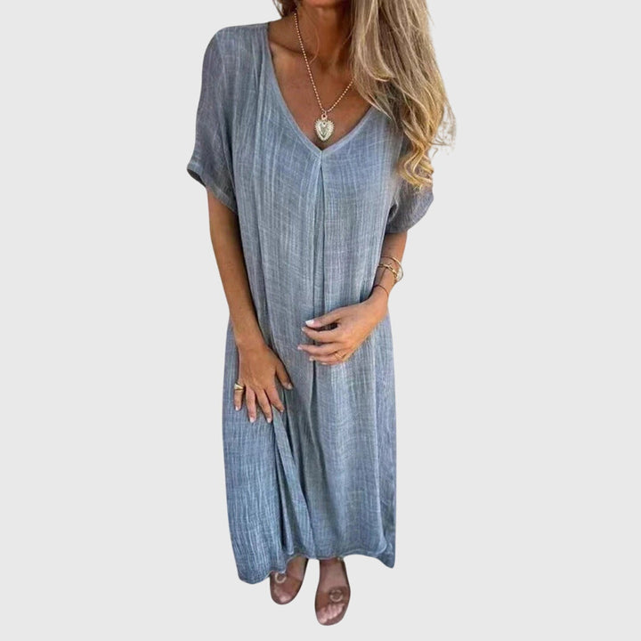 Fiona | Robe V-Décolleté Légère et Élégante