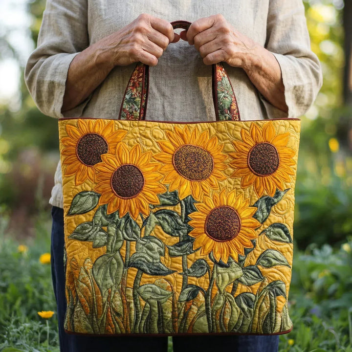 Sac avec un matelassage classique au design de tournesol