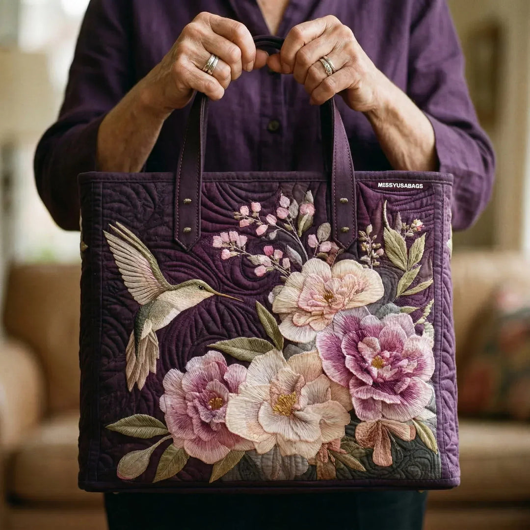 Sac Kilt Artisanal Matelassé - Kolibri & Orchidée