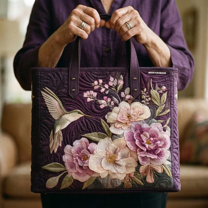 Sac Kilt Artisanal Matelassé - Kolibri & Orchidée