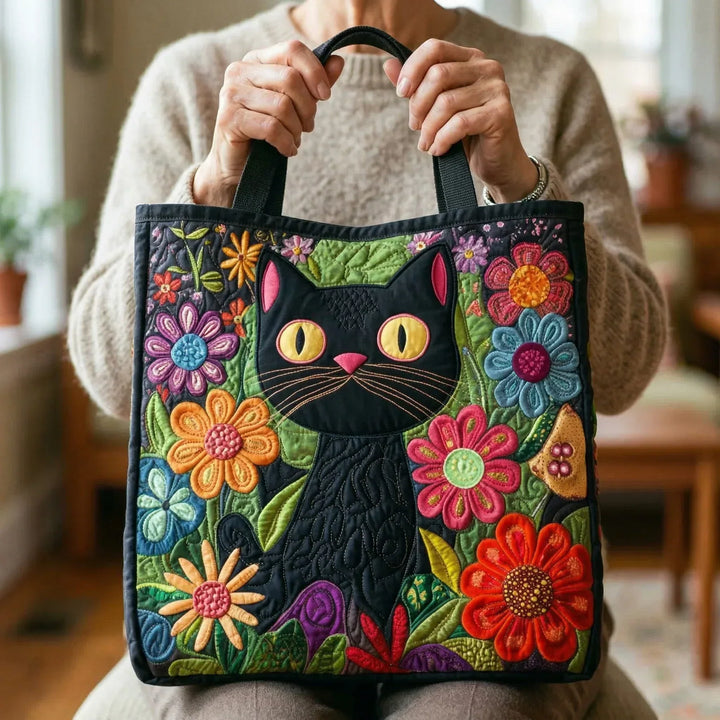 Sac matelassé - projet du chat noir magique