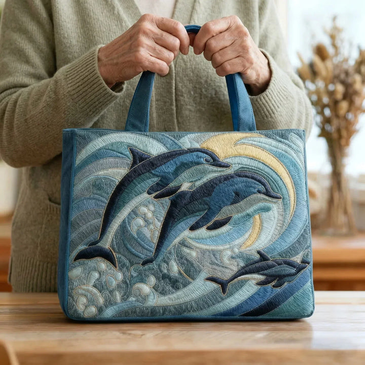 Sac tote avec coussin - Dauphin océanique