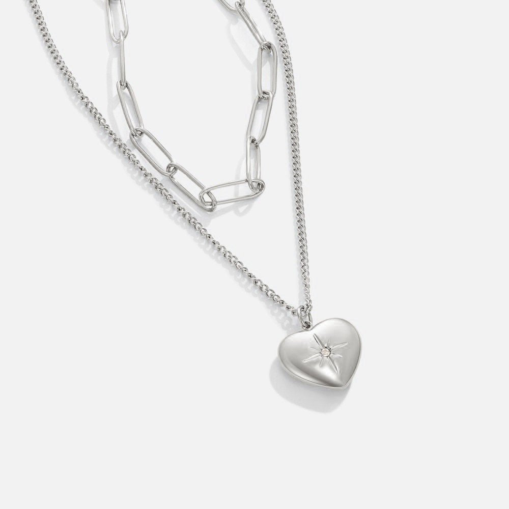 Angélique – Collier en argent avec pendentif carré
