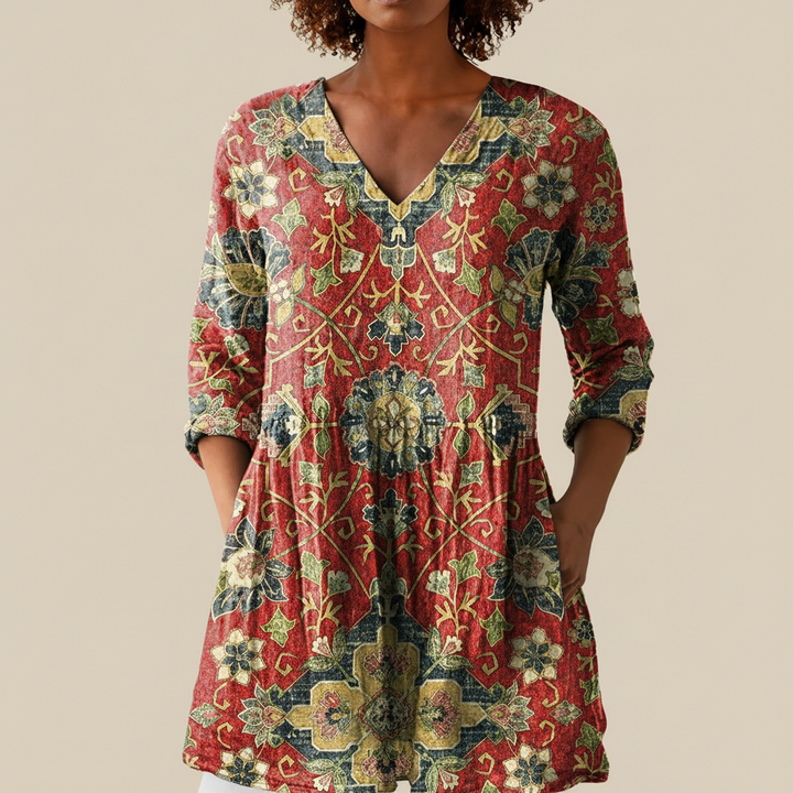 Renée - Blouse longue imprimée