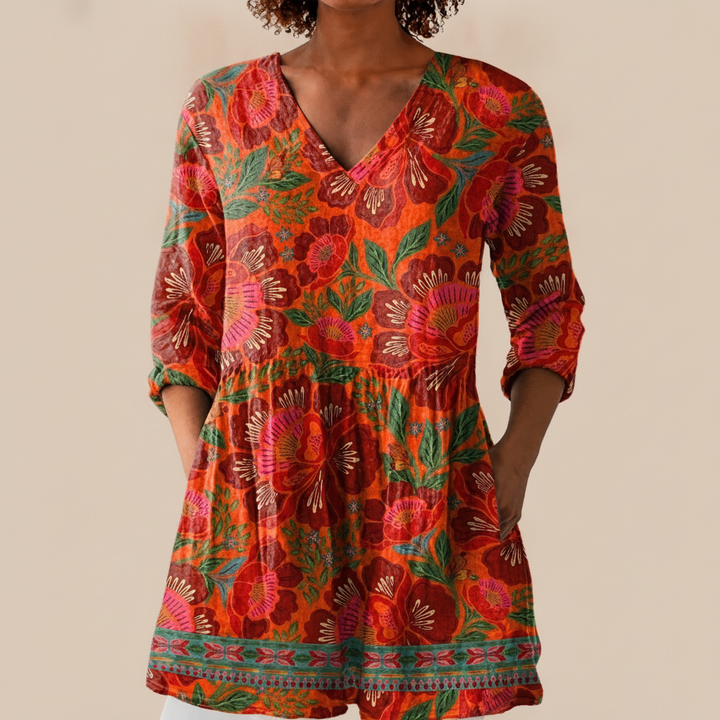 Delphine - Blouse longue imprimée