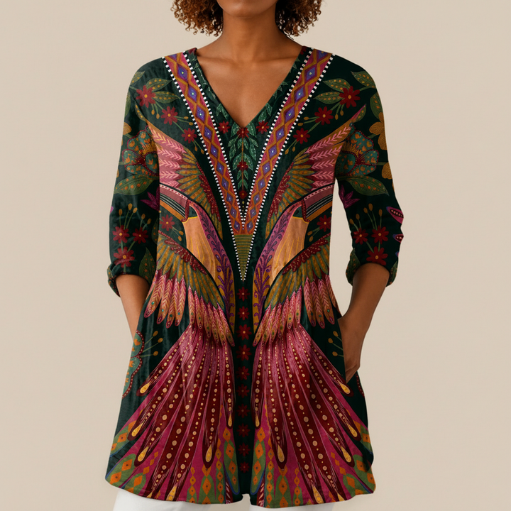 Sylvie - Blouse longue imprimée