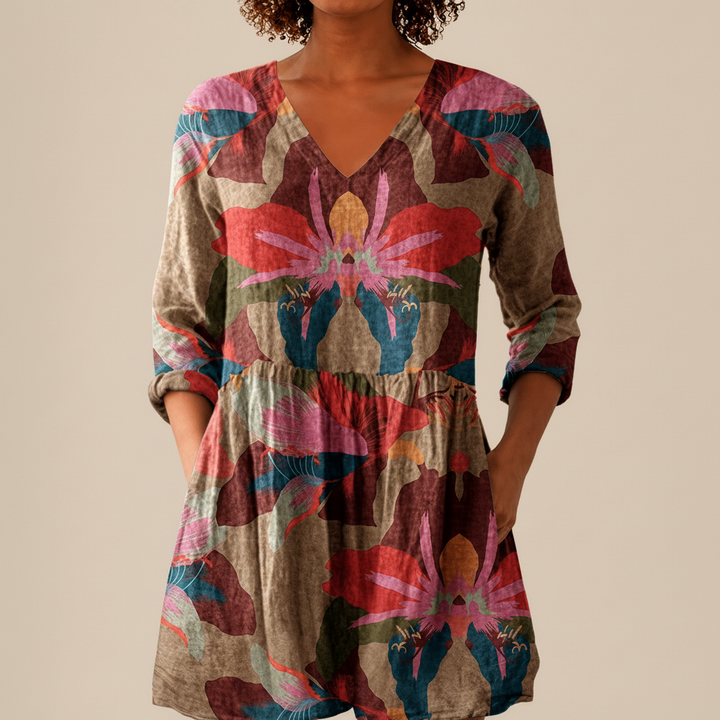 Solange - Blouse longue imprimée