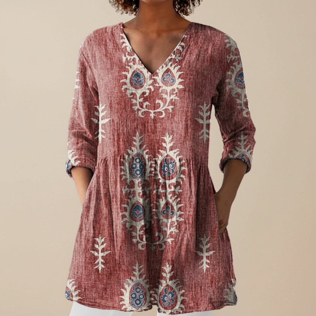 Sylvie - Blouse longue imprimée