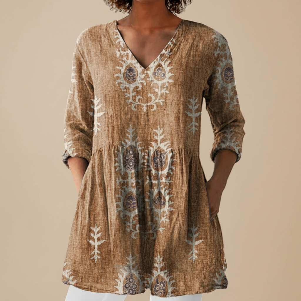 Sylvie - Blouse longue imprimée