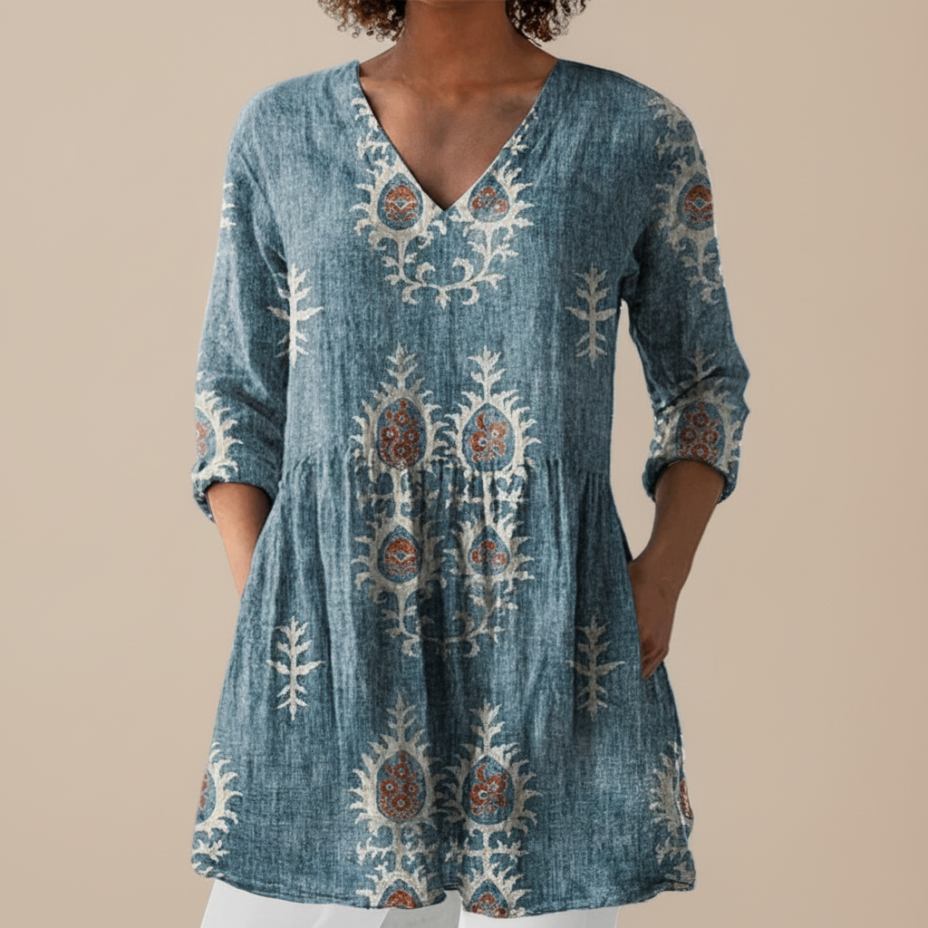 Sylvie - Blouse longue imprimée