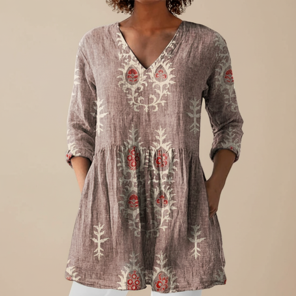 Sylvie - Blouse longue imprimée