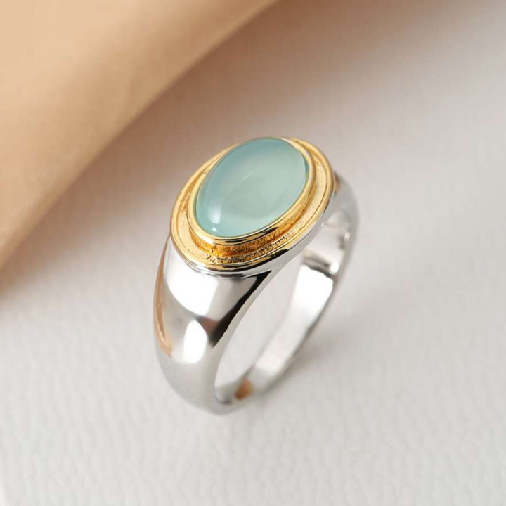 Gabi - Bague en Månsten Grön Vintage