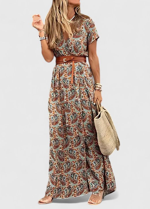 Caroline | Robe Maxi Boho Élégante