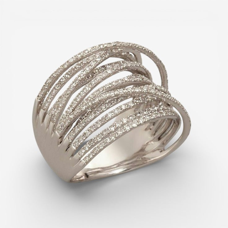 Bague en Argent Zirconia Vintage Superposée